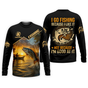 I Go Fishing Because I Like It SPF Shirt, Fisherman Outfit, Mens Casual Shirts