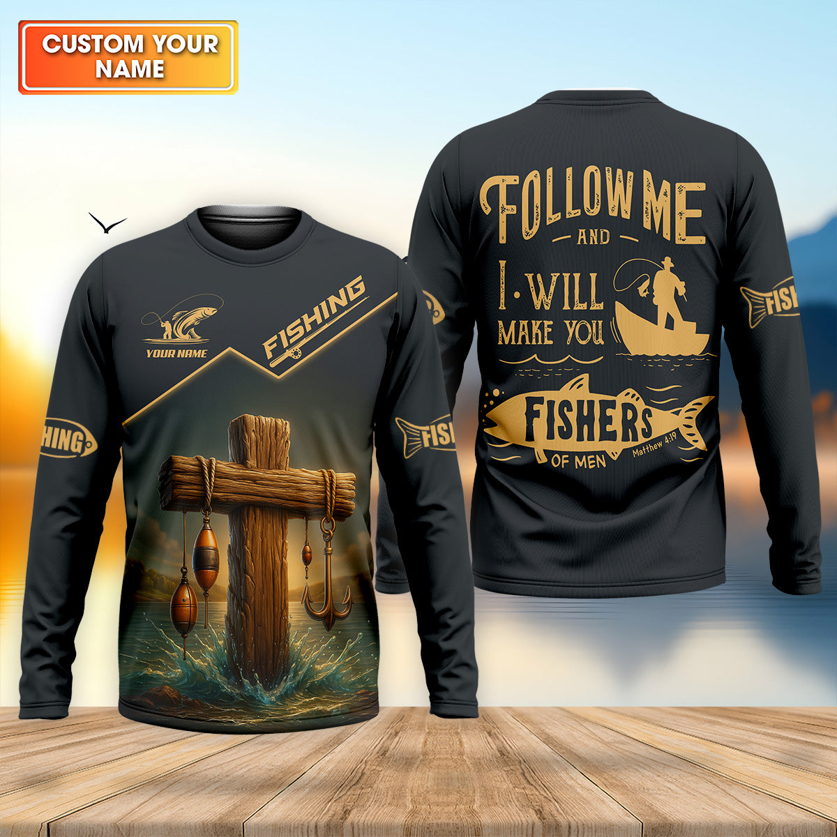Follow Me And I Will Make You Fishers Of Men Fishing UPF Shirts, Jesus Fishing Shirt, Funny Fishing Shirt