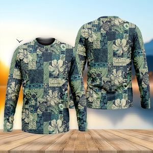 Tribal Aztec Pattern Fishing UPF Shirts, Tropical Floral Men Fishing Shirt, Gift For Fisherman