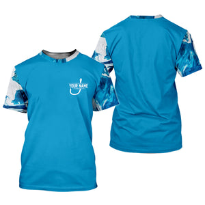 Blue Fishing SPF Shirt, Funny Fishing Shirt, Fisherman Outfit, Mens Casual Shirts