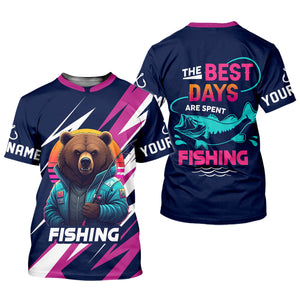 Gone Fishing, The Best Days Are Spent Fishing, Funny Bear Fishing Shirt, SPF Shirt, Fisherman Outfit, Mens Casual Shirts
