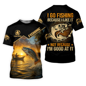 I Go Fishing Because I Like It SPF Shirt, Fisherman Outfit, Mens Casual Shirts