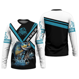 Livin The Reel Life, Funny Fishing Shirt, Men Button Down Shirt, UV Protection Clothing, Bass Fishing