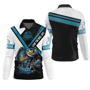 Livin The Reel Life, Funny Fishing Shirt, Men Button Down Shirt, UV Protection Clothing, Bass Fishing