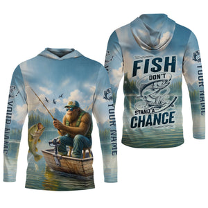 Don't Stand A Chance Men Fishing Shirt, SPF Long Sleeve Shirts, Presents For Fishermen