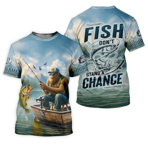 Don't Stand A Chance Men Fishing Shirt, SPF Long Sleeve Shirts, Presents For Fishermen