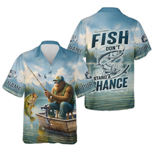 Don't Stand A Chance Men Fishing Shirt, SPF Long Sleeve Shirts, Presents For Fishermen