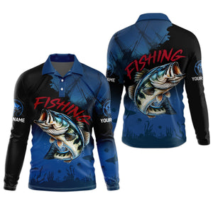 Pro Bass Fisherman, UPF Fishing Shirts, Custom Fishing Shirt, Men Long Sleeve Shirt