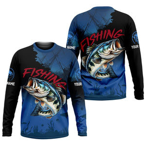Pro Bass Fisherman, UPF Fishing Shirts, Custom Fishing Shirt, Men Long Sleeve Shirt