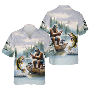 Bigfoot Fishing, Funny Fishing Shirt, SPF Shirts For Men, Hooded Long Sleeve Shirt, Fisherman Gift