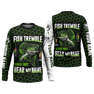 Fish Tremble When They Hear My Name, SPF Long Sleeve Shirts, Funny Fishing Shirt, Men Long Sleeve Shirt