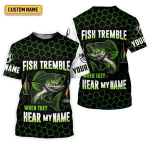 Fish Tremble When They Hear My Name, SPF Long Sleeve Shirts, Funny Fishing Shirt, Men Long Sleeve Shirt