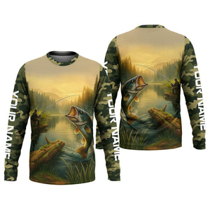 Camouflage Fishing Shirts, Fish Button Up Shirt, Long Sleeve Sun Shirt, Presents For Fishermen