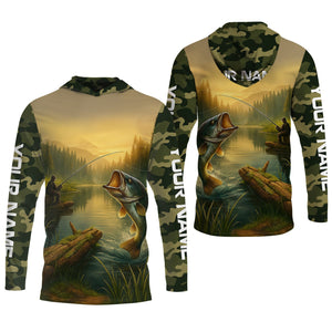 Camouflage Fishing Shirts, Fish Button Up Shirt, Long Sleeve Sun Shirt, Presents For Fishermen