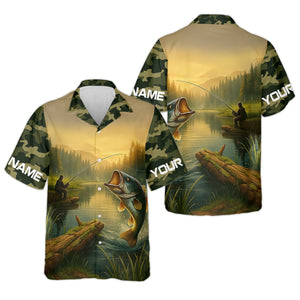 Camouflage Fishing Shirts, Fish Button Up Shirt, Long Sleeve Sun Shirt, Presents For Fishermen