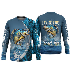 The Reel Life, Fishing UV Shirts, Men Button Down Shirt, Fisherman Gift, Mens Casual Shirts, Crappie Fish