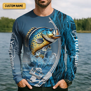 The Reel Life, Fishing UV Shirts, Men Button Down Shirt, Fisherman Gift, Mens Casual Shirts, Crappie Fish