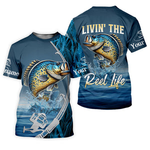 The Reel Life, Fishing UV Shirts, Men Button Down Shirt, Fisherman Gift, Mens Casual Shirts, Crappie Fish
