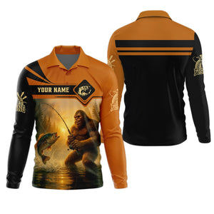 Bigfoot Fishing, SPF Long Sleeve Shirts, Funny Fishing Shirt, Best Fishing Gifts, Mens Casual Shirts