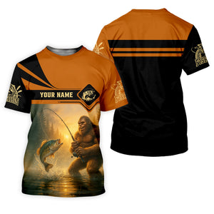 Bigfoot Fishing, SPF Long Sleeve Shirts, Funny Fishing Shirt, Best Fishing Gifts, Mens Casual Shirts