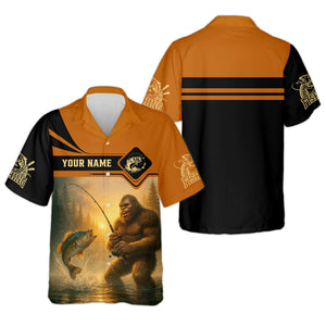 Bigfoot Fishing, SPF Long Sleeve Shirts, Funny Fishing Shirt, Best Fishing Gifts, Mens Casual Shirts