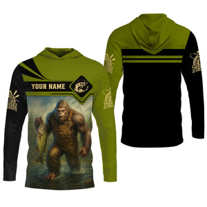 Bigfoot Fishing, SPF Long Sleeve Shirts, Funny Fishing Shirt, Presents For Fishermen, Bass Fishing