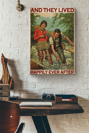 Fishing Partner And They Lived Happily Ever After Canvas Ideas, Canvas Hanging Prints, Gift Idea Framed Prints, Canvas