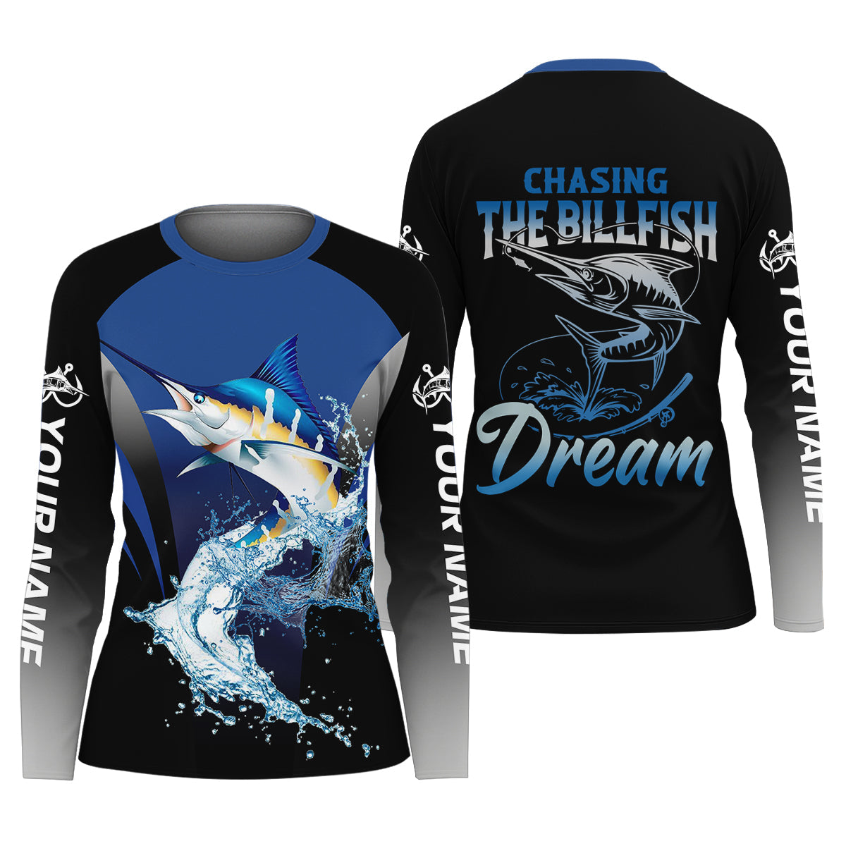 Marlin Fishing, Chasing The Billfish Dream Fishing Women SPF Shirt, Women Fishing Shirt, Funny Fishing Shirt