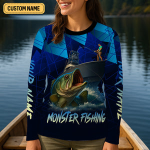Monster Fishing SPF Shirts, The Thrill of The Catch Fishing Shirts, Fishing Shirts For Women, Ladies Fishing Shirts