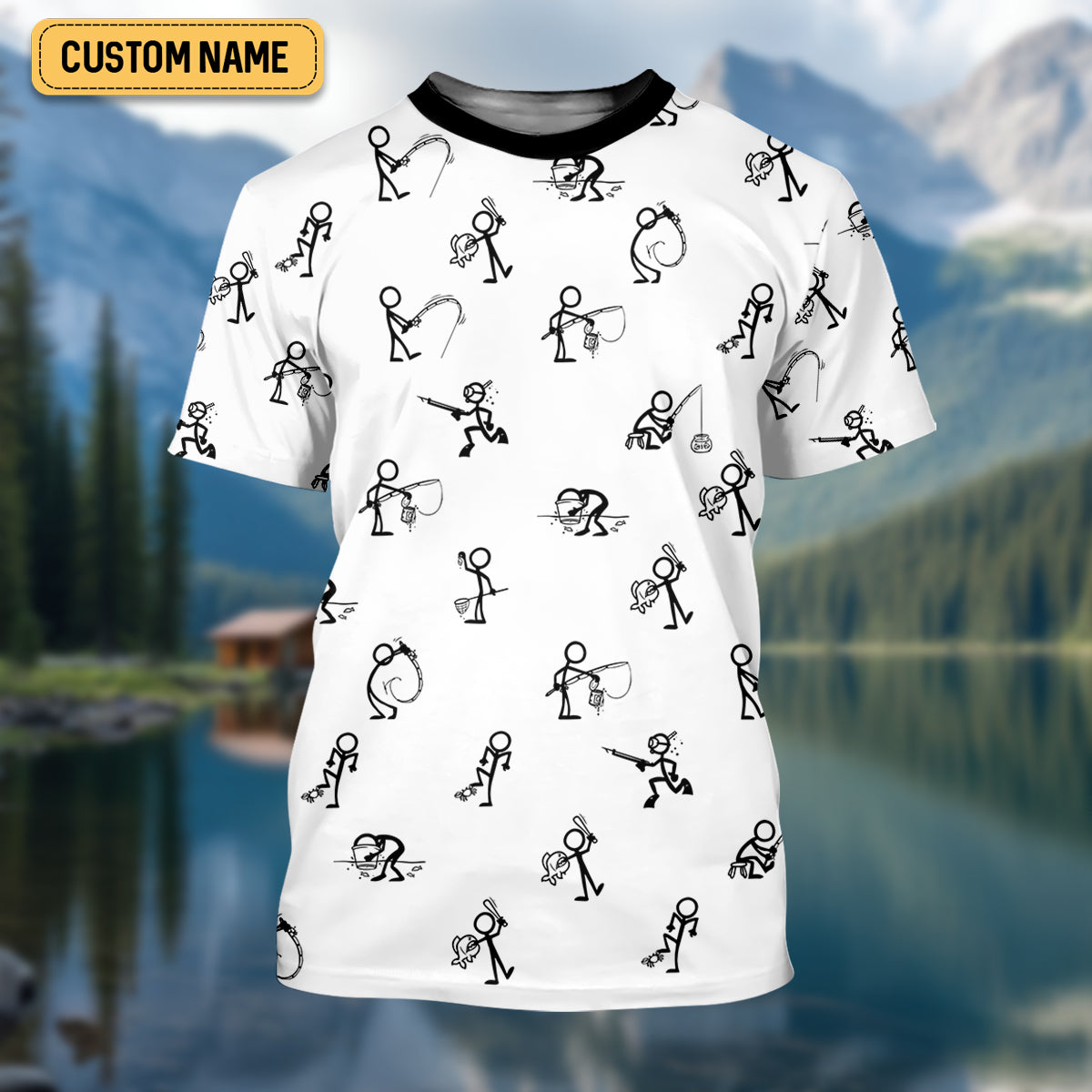 Funny Stick Figure Fishing Pose SPF Shirt For Men, Funny Fishing Shirt, Fishing Shirts For Men