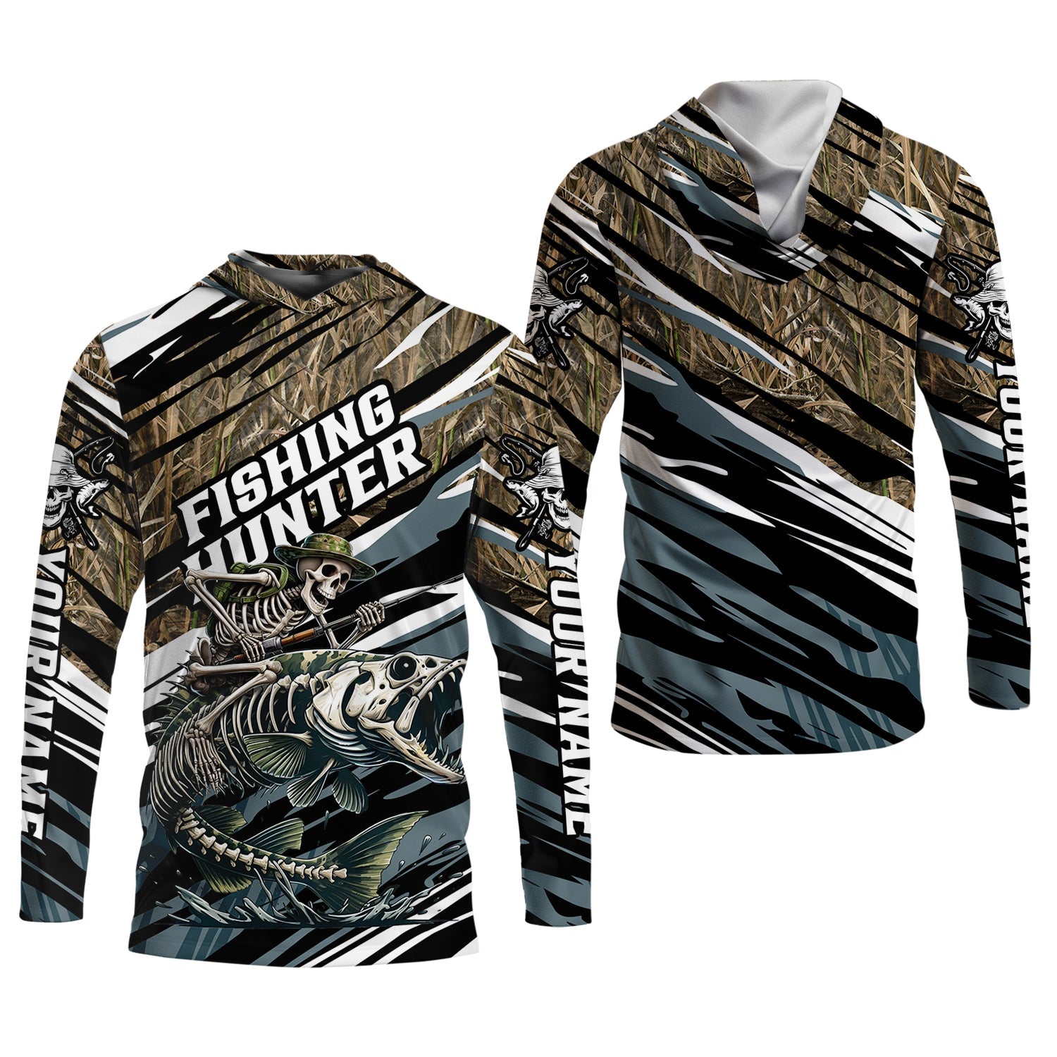 Fishing Hunter Camo Fishing Shirt, UV Protection Shirt, Presents For Fishermen