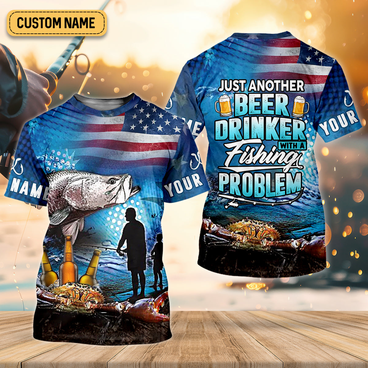 Just Another Beer Drinker With A Fishing Problem UPF Fishing Shirt, Funny Fishing Shirt, Women Fishing Shirts