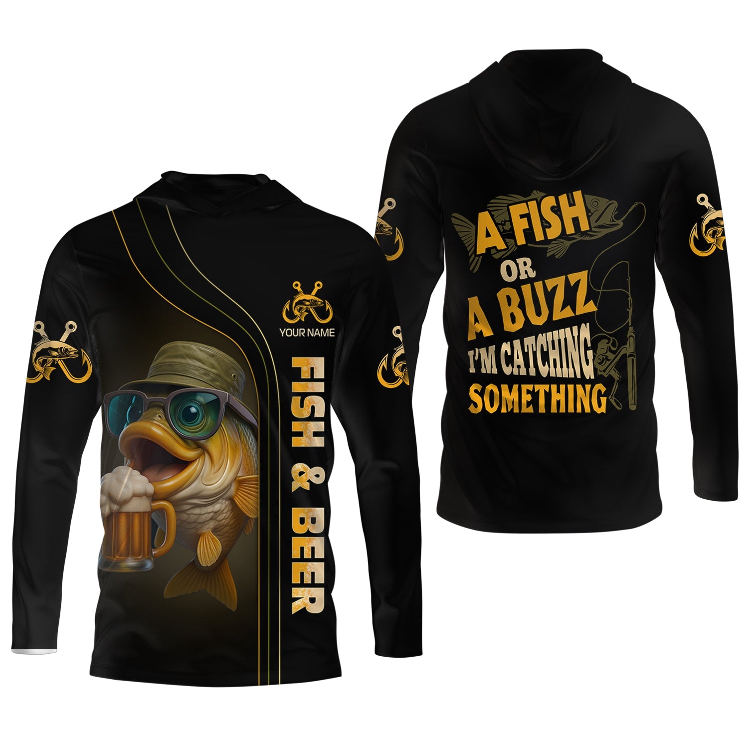 Fish And Beer Fishing UV Shirts, Funny Fishing Shirt, Gift For Fisherman, Fishing Shirts For Men