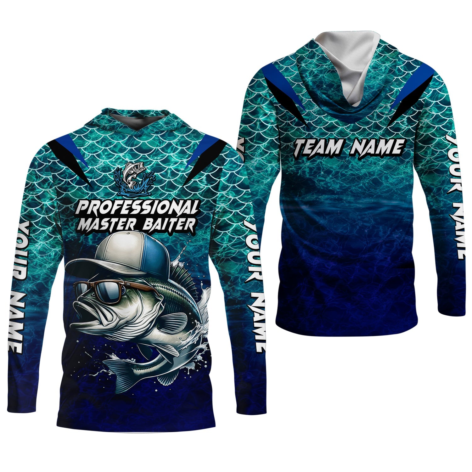 Bass Fishing UPF Shirts, Long Sleeve Sun Shirt, Camo Long Sleeve Shirt, Fishing Shirts For Men