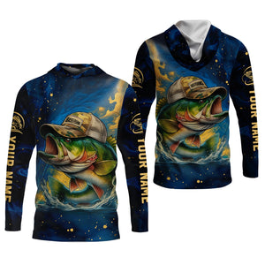 Bass Fishing Shirt, Camo Long Sleeve Shirt, SPF Shirt For Men, Gift For Fisherman
