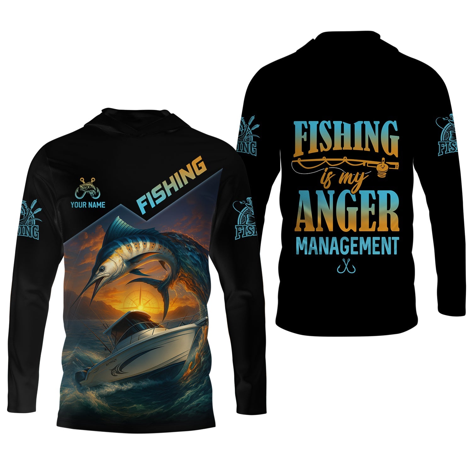 Fishing Is My Anger Management Men Fishing Shirt, SPF Shirt For Men, Presents For Fishermen