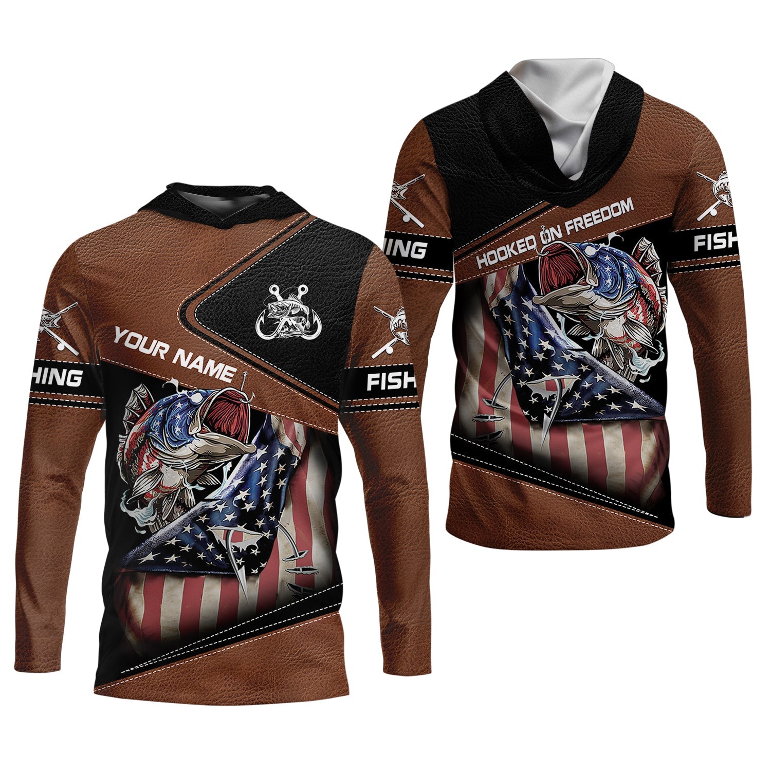 Fishing American Flag UPF Fishing Shirt, Patriotic Fishing Shirt, Men's Fishing Shirts, Gift For Fisherman