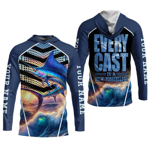 Every Cast Is A New Possibility Mens Fishing Shirts Long Sleeve, SPF Shirt For Men, Fishing Shirts For Men