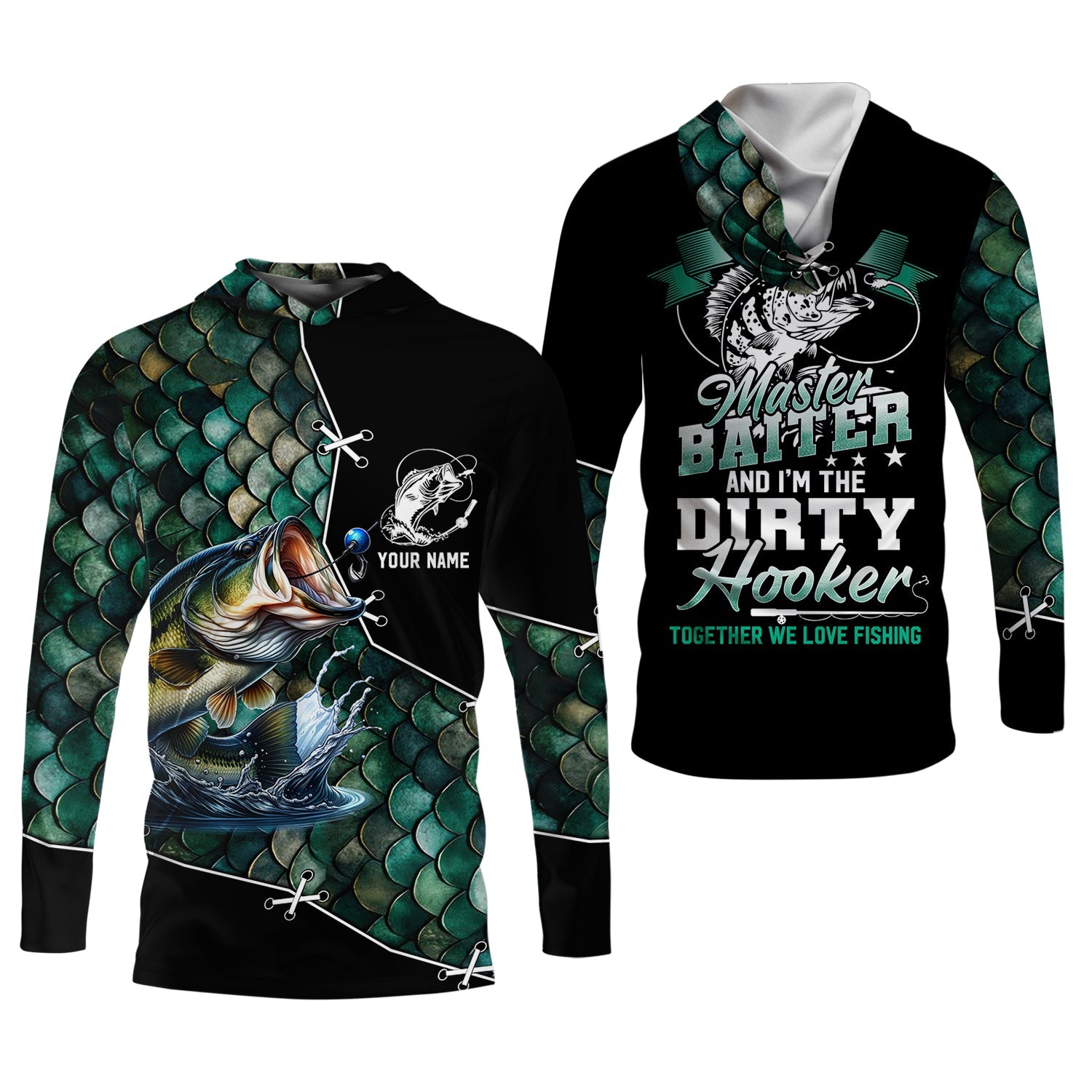 The Master Baiter And Dirty Hooker Fishing UPF Shirts, SPF Long Sleeve Shirts Womens