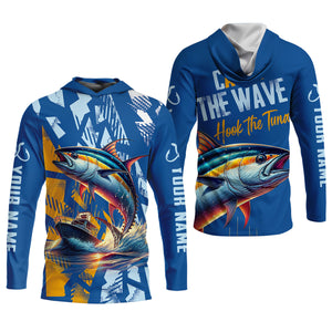 Catch The Wave Hook The Tuna SPF Shirts, Fishing Shirts For Men, Fisherman Gift