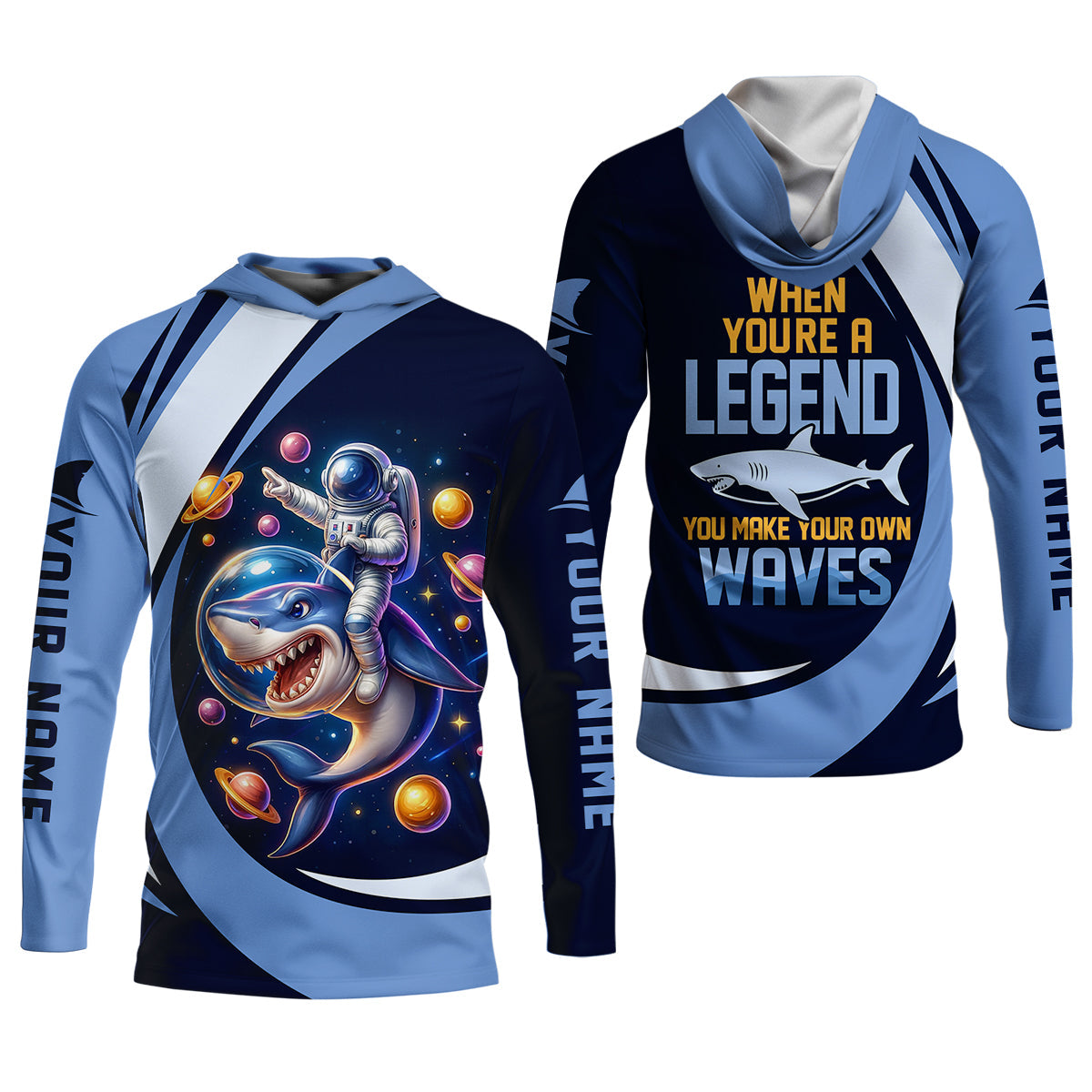 When You're A Legend You Make Your Own Waves Shark Shirt, SPF Shirt For Men, Fishing Shirts For Men