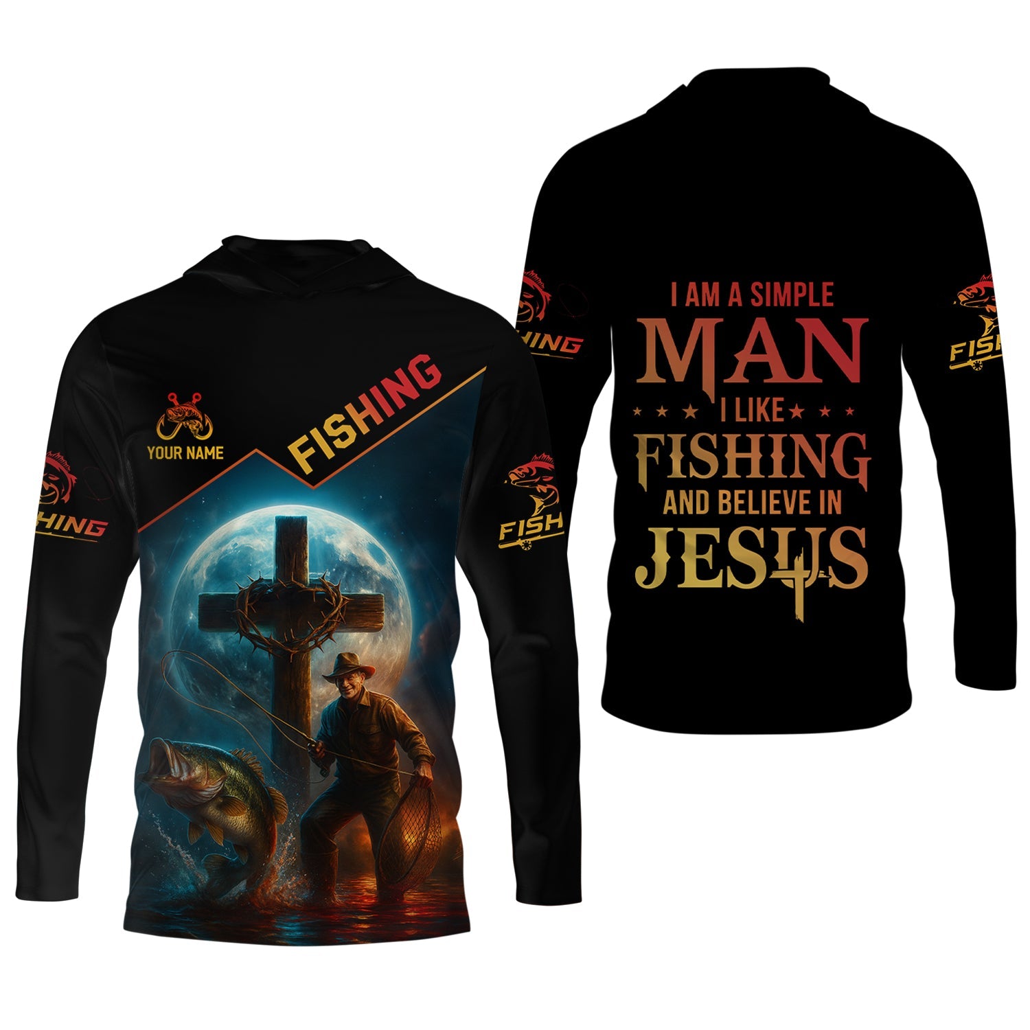 I Like Fishing And Believe In Jesus SPF Shirt For Men, Christian Fishing, Gift For Fisherman