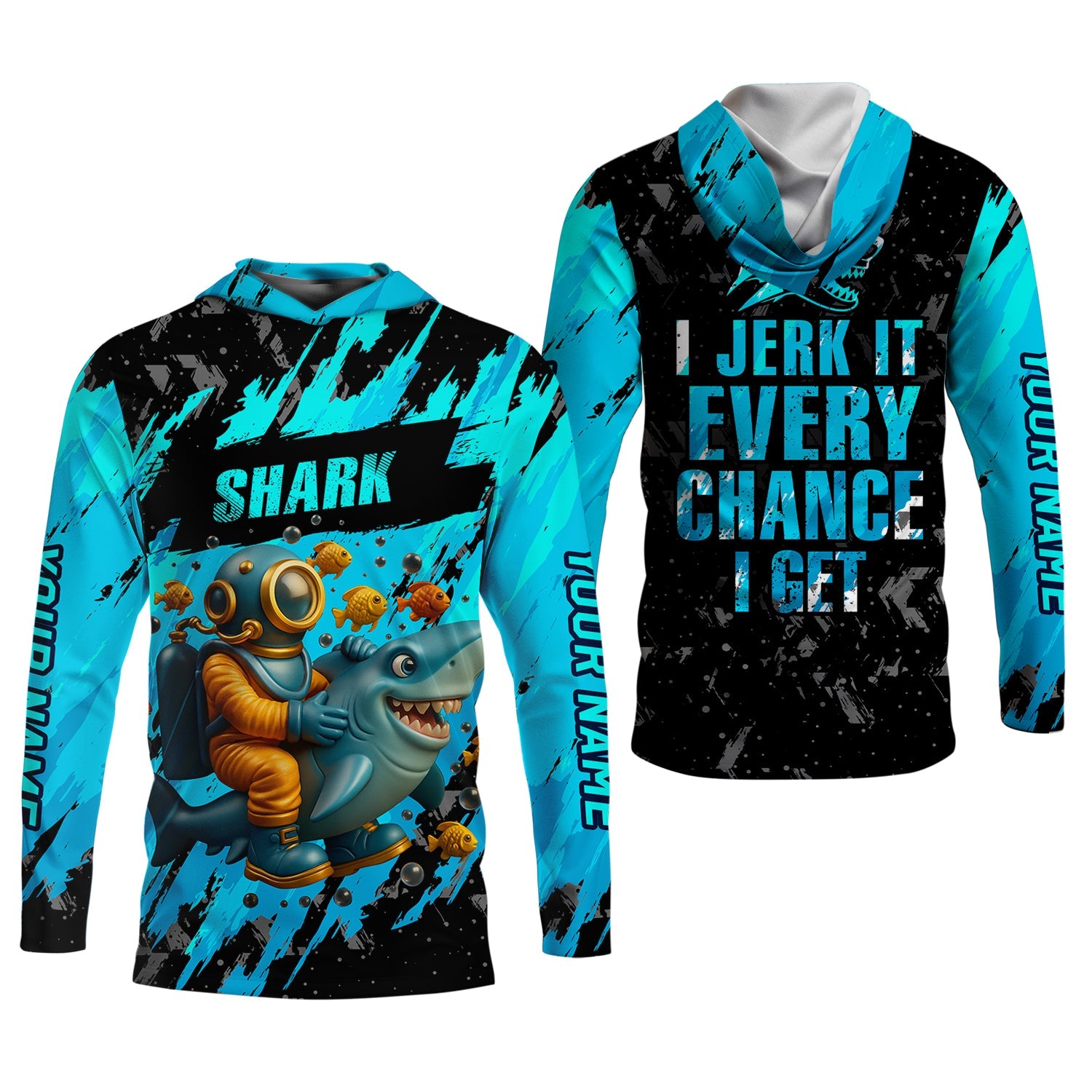 Shark Fishing UPF Shirts, Women Fishing Shirt, SPF Long Sleeve Shirts Womens