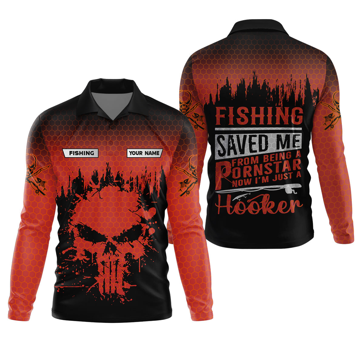 Fishing Saved Me From Being A Pornstar Red Fishing Shirt, Funny Fishing Shirt, SPF Shirt For Men, Gift For Fisherman