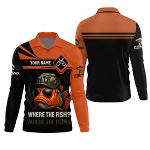 WTF Where The Fish Camo Tournament Fishing Shirts, Funny Fishing Shirt, SPF Shirt For Men, Men's Fishing Shirt