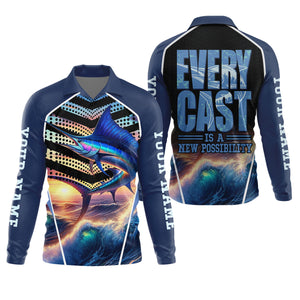 Every Cast Is A New Possibility Mens Fishing Shirts Long Sleeve, SPF Shirt For Men, Fishing Shirts For Men