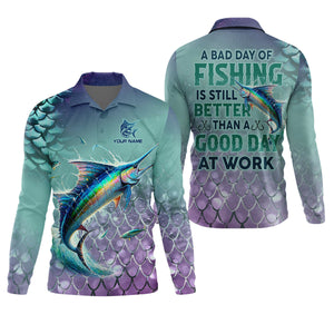 A Bad Day Of Fishing Is Still Better Than A Good Day At Work SPF Shirt, Funny Fishing Shirt, Fishing Shirts For Men