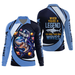 When You're A Legend You Make Your Own Waves Shark Shirt, SPF Shirt For Men, Fishing Shirts For Men