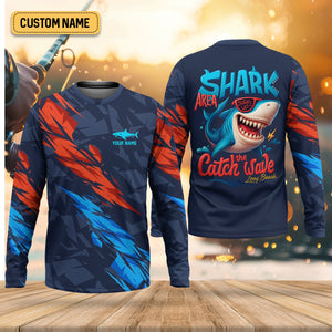Shark Area Surf's Up The Catch Wave Funny Fishing Shirt, SPF Shirt For Men, Gift For Fisherman