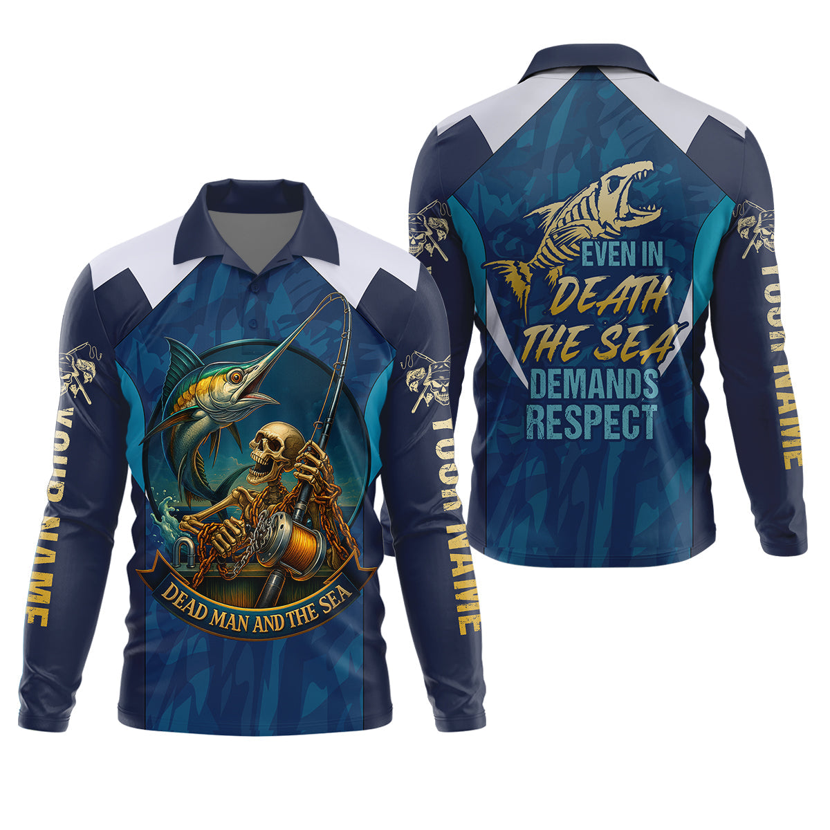 Marlin Fishing SPF Shirts, Dead Man and The Sea Fishing Shirts For Men, Funny Fisherman Gift